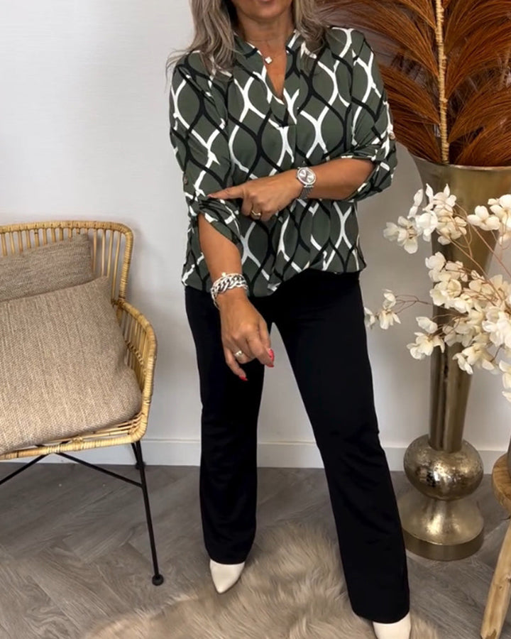 Janny™ | Casual Blouse with Long Sleeves and Elegant Pattern
