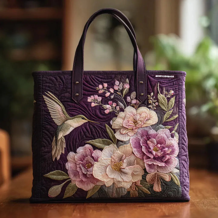 Artisan Quilted Bag - Hummingbird & Orchid Design