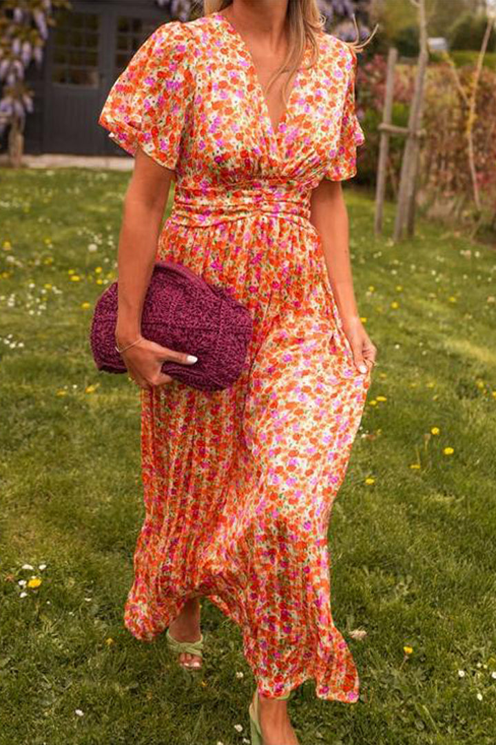 Melissa | Elegant Long Dress With Flowers