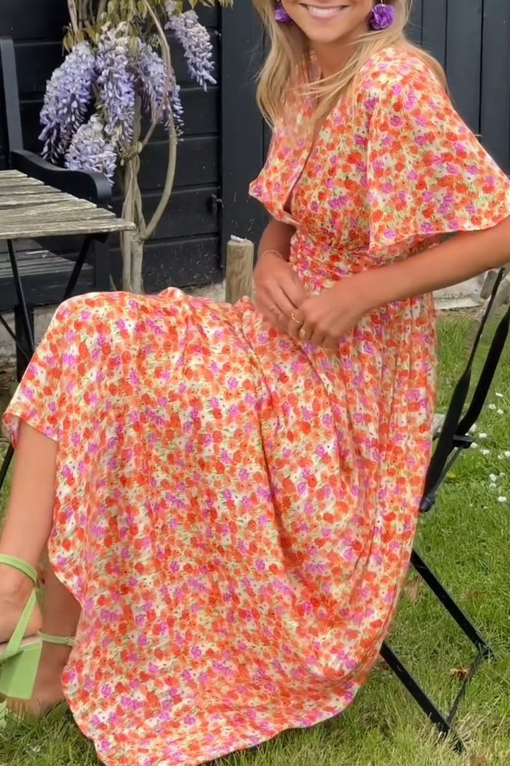 Melissa | Elegant Long Dress With Flowers